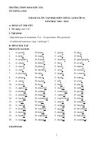Đề cương ôn tập Học kì 2 Tiếng Anh 10 năm 2023–2024 trường THPT Đào Sơn Tây (TP Hồ Chí Minh)